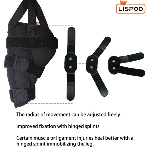  - LISPOO Dog Knee ACL Brace With Metal Splint Hinged Flexible Support